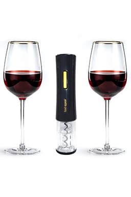 סט 2 כוסות יין + פותחן יין אלקטרוני ESPECIALLY FOR YOU מבית  Food appeal