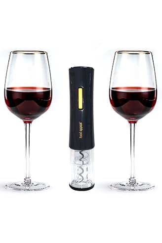 סט 2 כוסות יין + פותחן יין אלקטרוני ESPECIALLY FOR YOU מבית  Food appeal