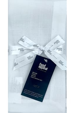 סט 4 מפיות שולחן CELINE לבן 45X45 - HOM'S