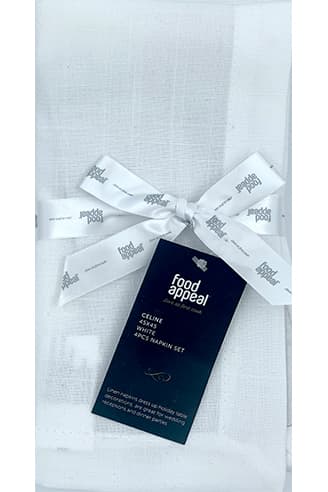 סט 4 מפיות שולחן CELINE לבן 45X45 - HOM'S