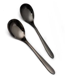 סט 2 כפות הגשה נירוסטה איכותית AMBER שחור - HOM'S