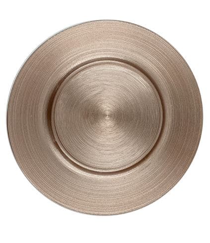 צלחת הגשה זכוכית 32 ס"מ רוז גולד ROSE GOLD IRIS - HOM'S