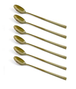 סט 6 כפיות קינוח זהב