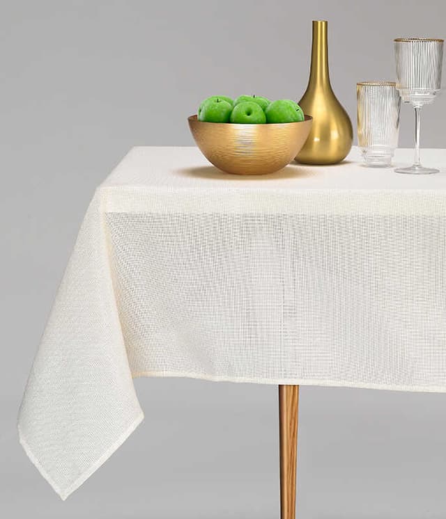 מפת שולחן אוכל 155X350 ס"מ LINEN בצבע קרם מבית Food appeal