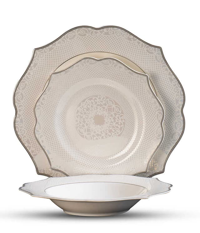 סט אוכל 18 חל' NEW BONE פורצלן GABRIELLE - HOM'S