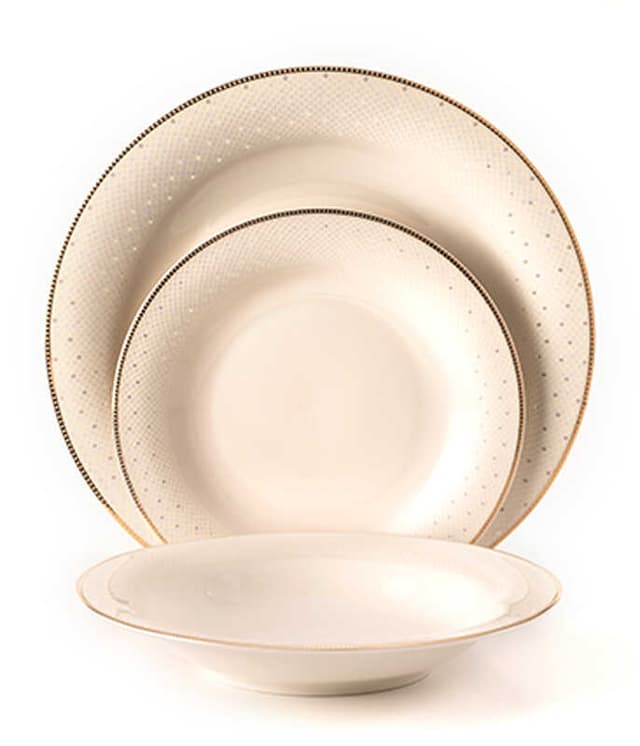 סט אוכל 18 חל' NEW BONE פורצלן ORLEANS - HOM'S