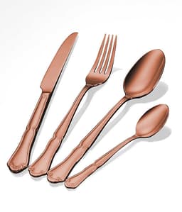 סט סכו"ם יוקרתי 24 חל' BELLE רוזגולד מבריק - HOM'S