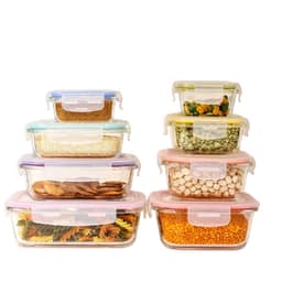 סט קופסאות אחסון 8 חל' זכוכית GLASS CLOC - HOM'S