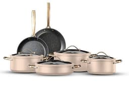 סט סירים 10 חלקים - REGAL קרם ידיות שמפנייה - HOM'S