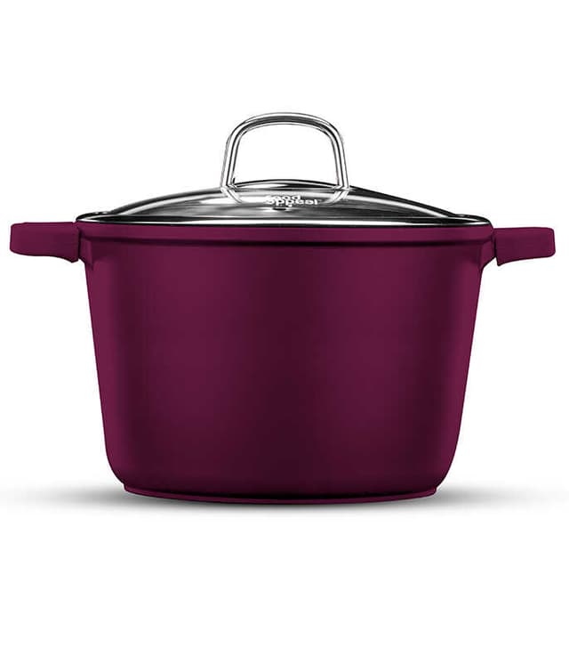 סיר גבוה 28 ס"מ 10 ליטר בורדו MINERAL מבית Food appeal