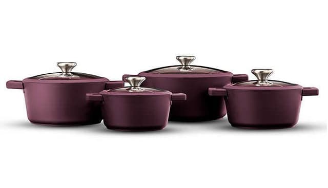 מארז כלי בישול 8 חל 16+18+20+24 ס"מ בורדו BLACKBERRY מבית Food appeal
