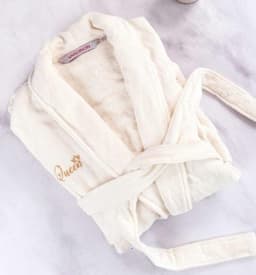 חלוקי רחצה פרימיום queen - חלוק רחצה L/XL שמנת כותנה 100% - HOM'S