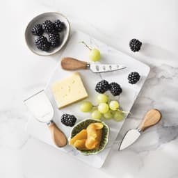 סט גבינות Arcosteel 4 חלקים עם מגש שיש - HOM'S