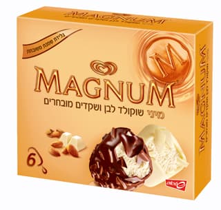 מאגדת מיני מגנום לבן+שקד