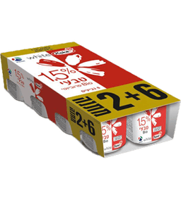 יוגורט טבעי 1.5%, כשרות בד"ץ, שמיניה 8 * 150 גרם יצרן/מותג: יופלה