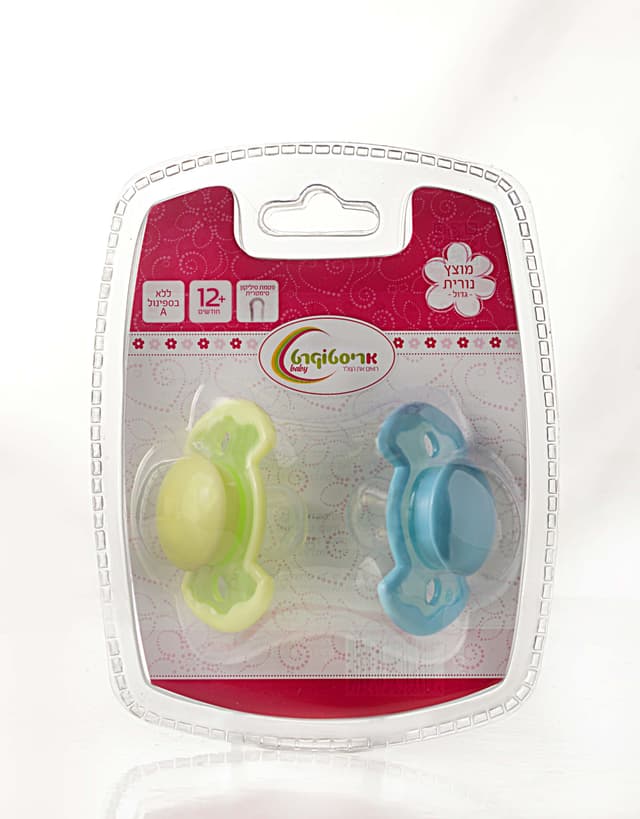 מוצץ פרח עם פטמה דו צדדית בגודל גדול מארז זוג- מגוון דוגמאות