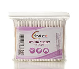 צמרוני אוזניים מקלוני עץ 100 יחידות