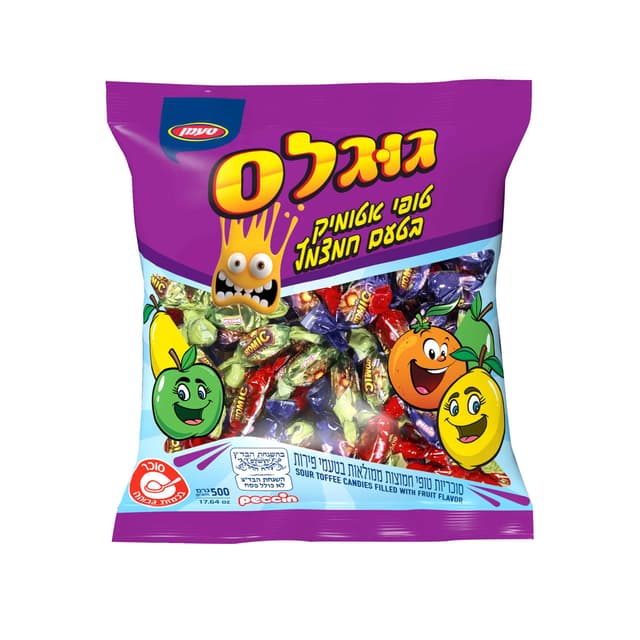 טופי ממולא בטעם פירות חמוצים 500גר' בד"צ