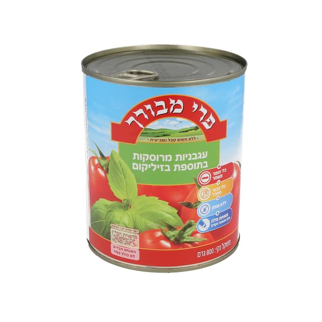 עגבניות מרוסקות בזיליקום פרי מבורך 800 ג' A2.5