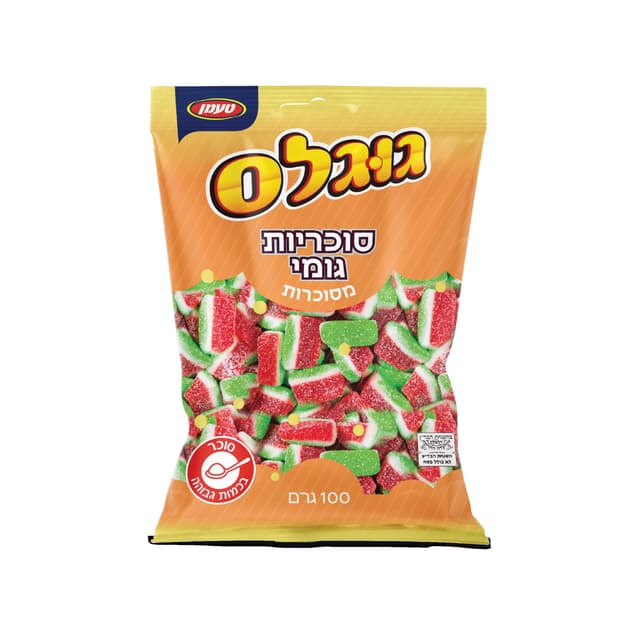 סוכריות גומי אבטיח מסוכר טעמן 100 גרם