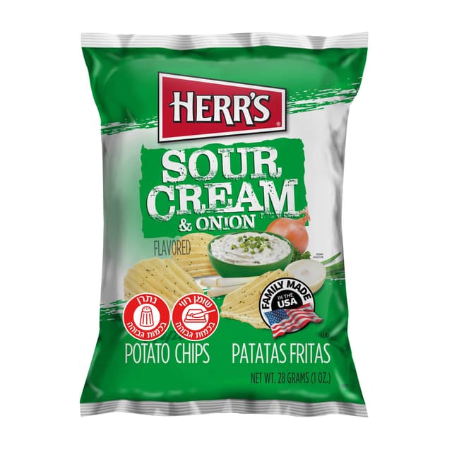 חטיף תפוחי אדמה בטעם שמנת ובצל הר'ס 28 גרם