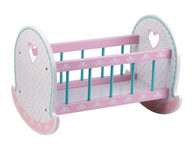 עריסה מתנדנדת מעץ לבובה - ToySale חנות הצעצועים הזולה במדינה