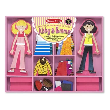 מליסה ודאג - סט משחק הלבשה מגנטי לבובות מעץ - Abby and Emma - ToySale חנות הצעצועים הזולה במדינה