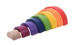 צעצוע עץ לפיתוח היצירתיות, קשת בענן המכיל 8 חלקי עץ בצבעים וגדלים שונים המסייעים לפיתוח תיאום עין ויד - ToySale חנות הצעצועים הזולה במדינה