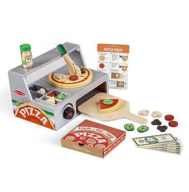 מליסה ודאג - דוכן פיצרייה מאובזר נייד מעץ - ToySale חנות הצעצועים הזולה במדינה