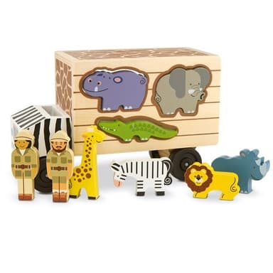מליסה ודאג - משאית מעץ התאמת צורות חיות - ToySale חנות הצעצועים הזולה במדינה