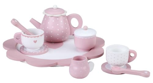 סט תה מעץ בצבעי ורוד לבן, מבית פיט טויס דגם W70469 - ToySale חנות הצעצועים הזולה במדינה