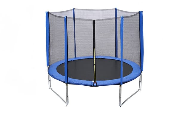 טרמפולינה מקצועית DERBY כולל רשת הגנה חיצונית, כיסוי מגן לקפיצים ופתח לכניסה ויציאה מאובטח קוטר 1.80 מטר, 6 FIT - ToySale חנות הצעצועים הזולה במדינה