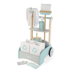 עגלת ניקיון מעץ לילדים בצבעי פסטל עם גלגלים מונעי החלקה וידית נשיאה לשיפור מיומנות הליכה לפעוטות - ToySale חנות הצעצועים הזולה במדינה