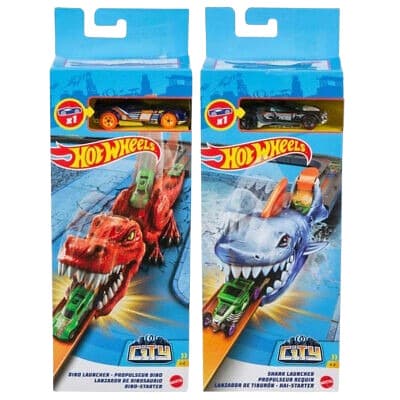 הוט ווילס - משגר בצורת כריש/דינוזאור + רכב