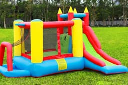 מתקן קפיצה מתנפח עם מגלשה ואזור קפיצה מגודר, Doctor Dolphin - ToySale חנות הצעצועים הזולה במדינה