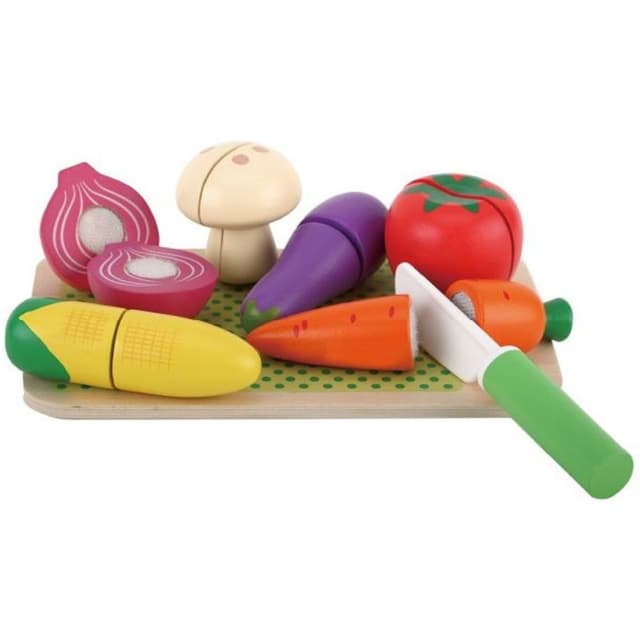 משטח חיתוך עם ירקות מעץ Pit Toys - ToySale חנות הצעצועים הזולה במדינה