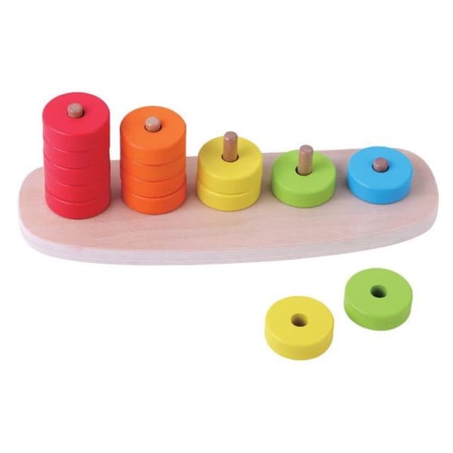 ספירת טבעות והתאמת צבעים מעץ מבית Pit Toys - ToySale חנות הצעצועים הזולה במדינה