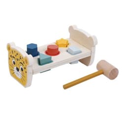 הך פטיש דו-צדדי מעץ ללימוד צורות וצבעים - נמר Pit Toys - ToySale חנות הצעצועים הזולה במדינה