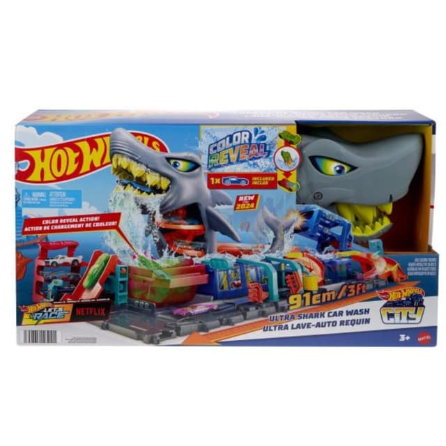 שטיפת מכוניות משנות צבע כריש ענק - Hot Wheels - ToySale חנות הצעצועים הזולה במדינה