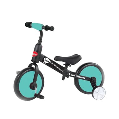 אופני איזון וגלגלי עזר 2 ב 1 – טורקיז I am - ToySale חנות הצעצועים הזולה במדינה