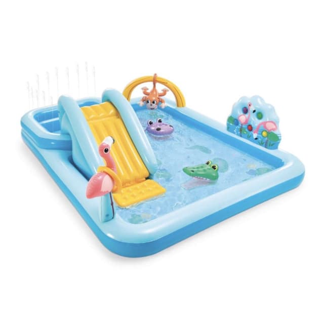 בריכת פעילות מתנפחת לפעוטות, בעיצוב ג'ונגל אי ההרפתקאות דגם 57161 מבית INTEX במידות 244X198X71ס"מ - ToySale חנות הצעצועים הזולה במדינה