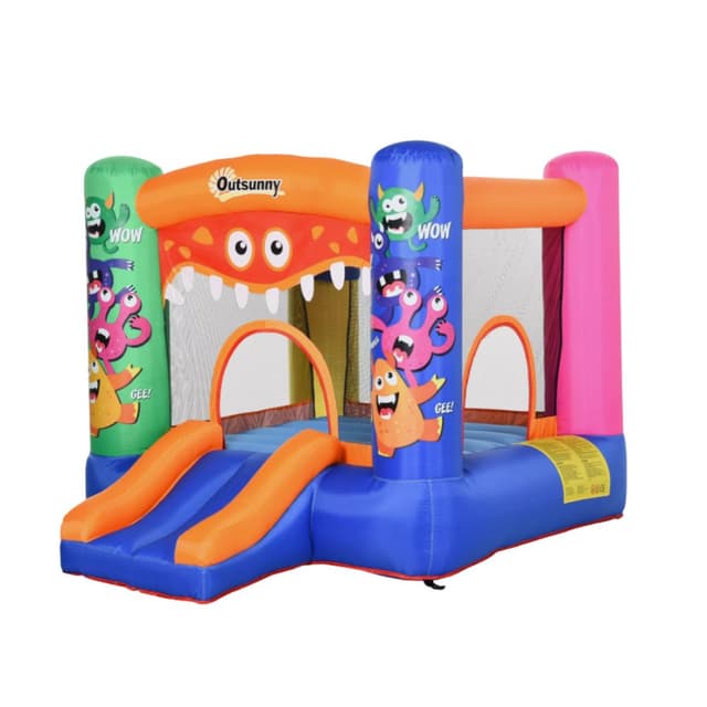 מתקן קפיצה מתנפח לילדים בעיצוב מפלצות עם מגלשה ומשטח קפיצה 62127 - ToySale חנות הצעצועים הזולה במדינה