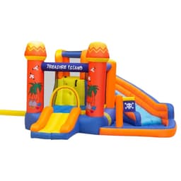 פארק מים לילדים, מתנפחים - מתקן שעשועים מתנפח לילדים, בעיצוב של אי הפיראטים עם מגלשה, חדר קפיצה ובריכה - ToySale חנות הצעצועים הזולה במדינה