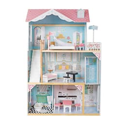 בית בובות מעץ דגם רון  – הכולל 3 קומות עם מעלית וריהוט צבעוני - ToySale חנות הצעצועים הזולה במדינה