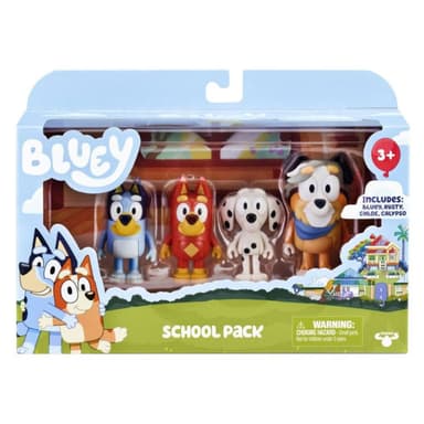 Bluey - סט 4 דמויות בלואי וחבריה לבית הספר - ToySale חנות הצעצועים הזולה במדינה