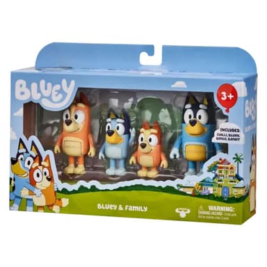 Bluey - סט 4 דמויות בלואי והמשפחה - ToySale חנות הצעצועים הזולה במדינה