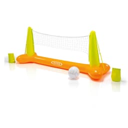 סט משחק כדורעף לבריכה לילדים בצבעי כתום וירוק מבית INTEX דגם 56508 הכולל מתקן בסיס צף עם רשת וכדור. - ToySale חנות הצעצועים הזולה במדינה