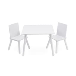 סט שולחן וכיסאות מעץ מלא לילדים - בצבע לבן - ToySale חנות הצעצועים הזולה במדינה
