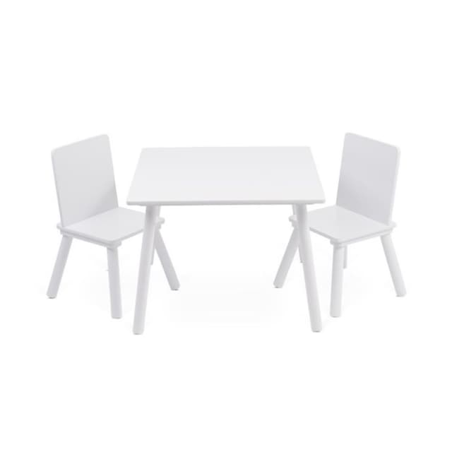 סט שולחן וכיסאות מעץ מלא לילדים - בצבע לבן - ToySale חנות הצעצועים הזולה במדינה