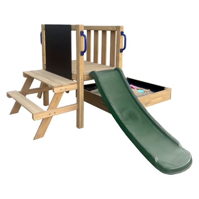 מגדל פעילות לילדים דגם קולומביה – מגלשה, ארגז חול, שולחן פיקניק ולוח ציור לחצר - ToySale חנות הצעצועים הזולה במדינה